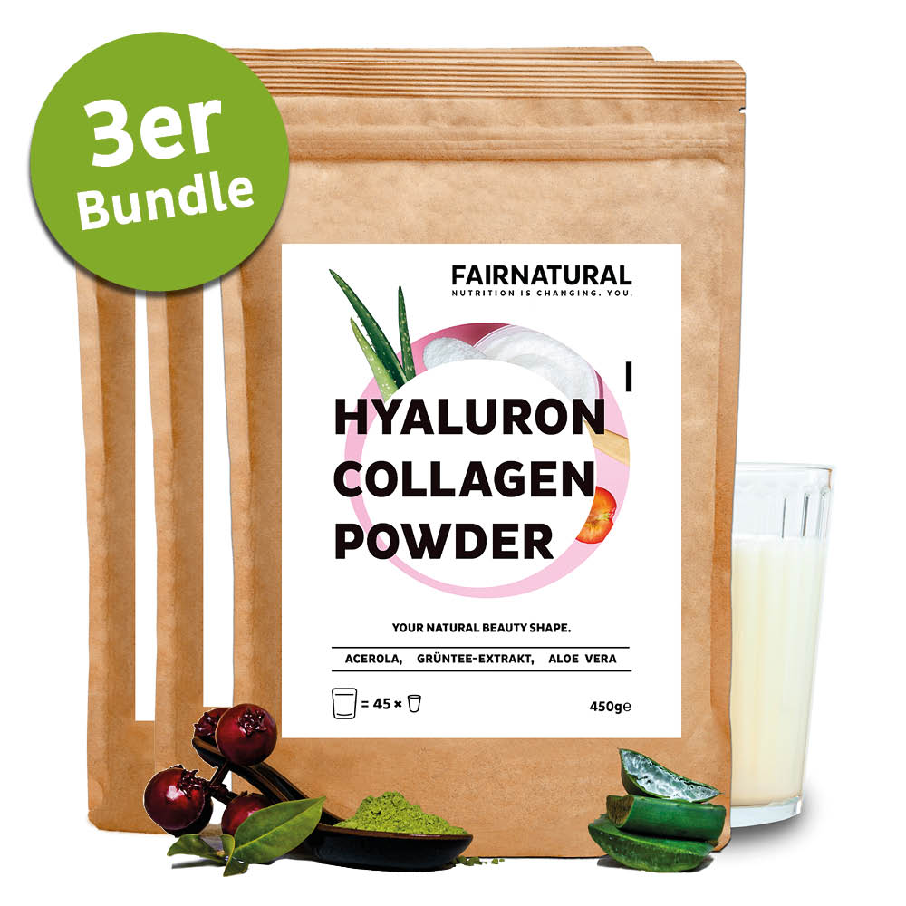 Poudre de collagène hyaluron, paquet de 3 (1350g)