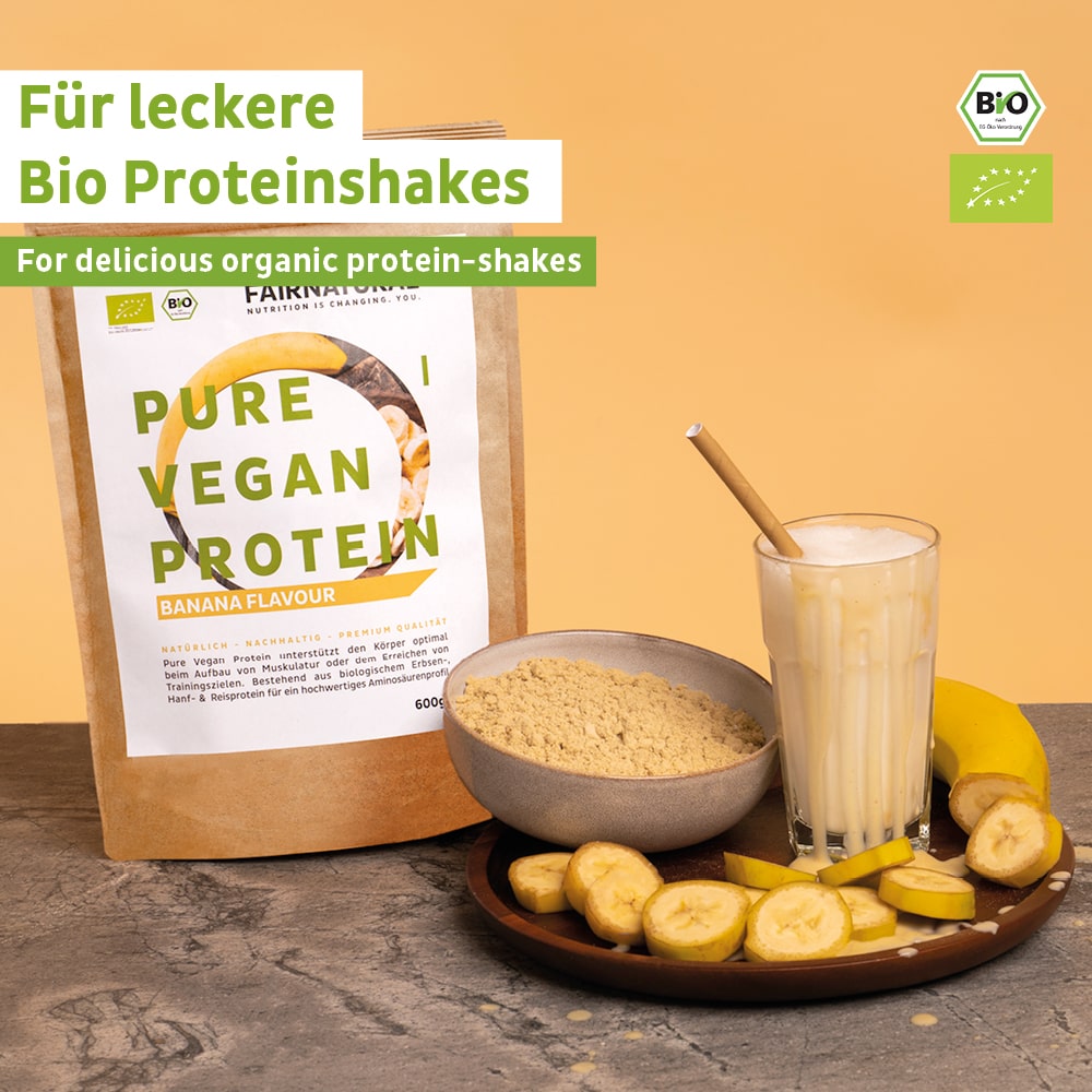 Poudre de protéine végétalienne bio banane sans soja
