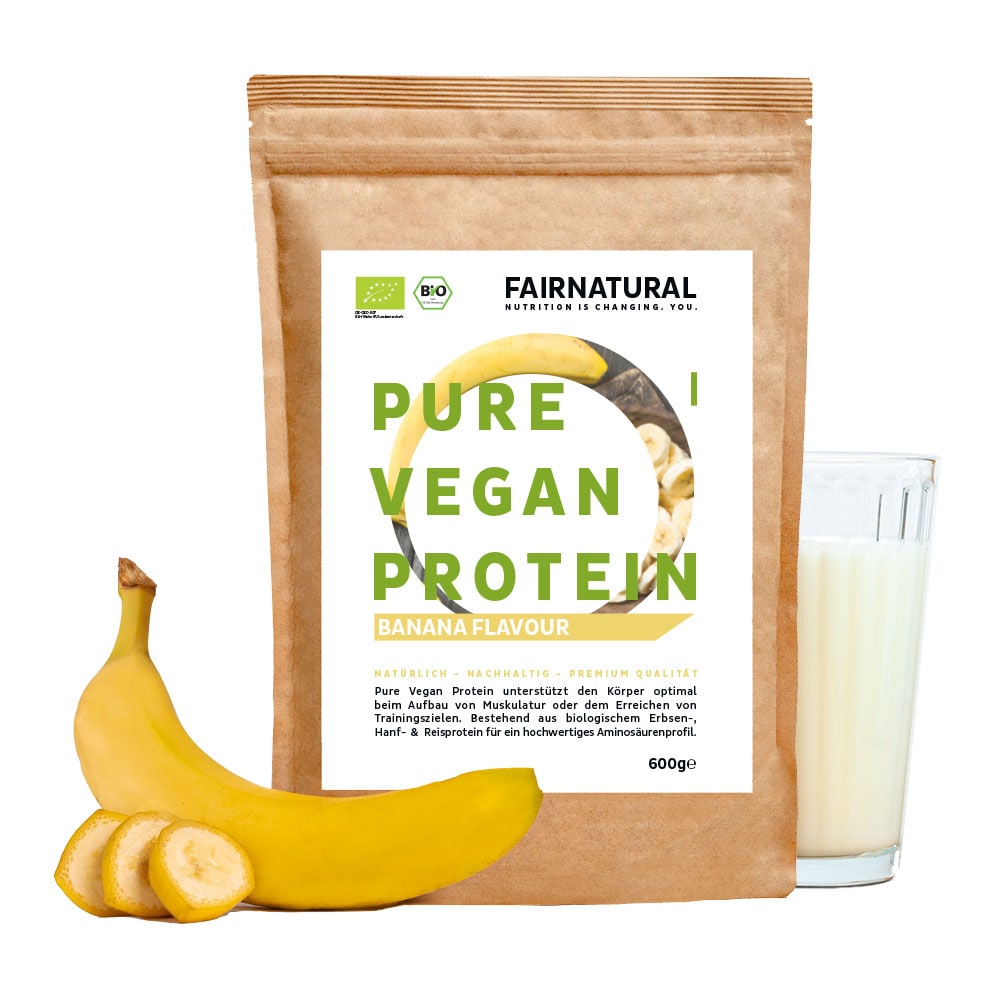 Poudre de protéine végétalienne bio banane sans soja